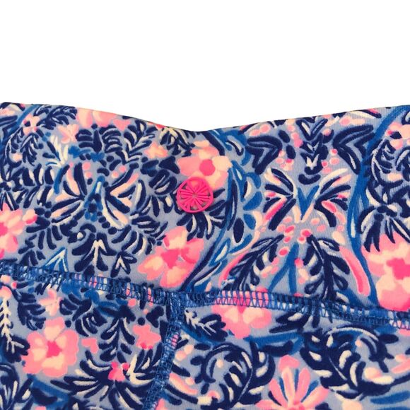 NEW Lilly Pulitzer Luxletic Weekender Midi Leggings Blue Peri Takin It Easy Sz S - Picture 5 of 8